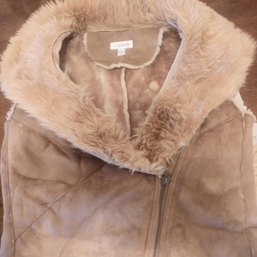 Faux Fur Zip Up Vest (Small)